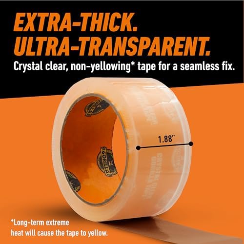 GORILLA Crystal Clear Tape, 1.88" x 18 yd, 1-Pack, Weather Resistant - Image 6