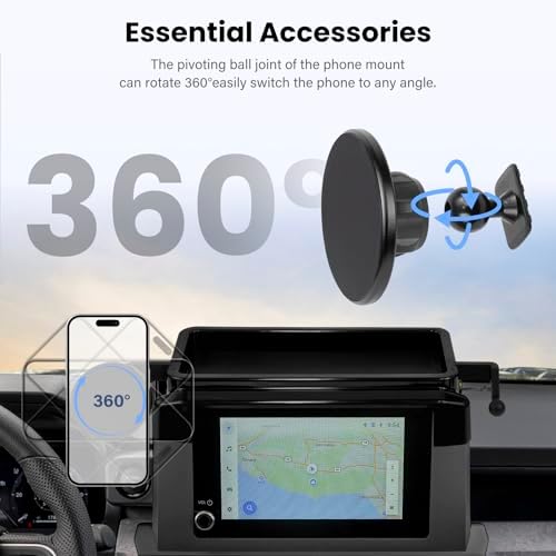 Car Phone Holder for Toyota Tacoma 2024 2025 2026 W/Center Console Organizer-for MagSafe Magnetic Cell Phone Mount for Tacoma Accessories 8 inch Touchscreen,Strong Magnets for iPhone (NOT FIT 14 inch) - Image 7