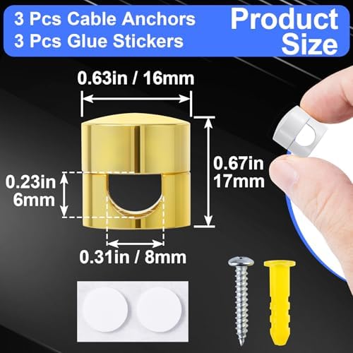 SmallCat 3 Sets Charger Holders for Cords, Cable Anchor Holders, 3 Styles - Image 2