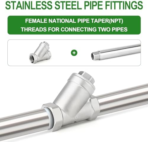 TAISHER 1Pcs 304 Stainless Steel 1/4" BSP Female WYE Y Strainer Mesh Filter Valve CF8 WOG 800 - Image 6