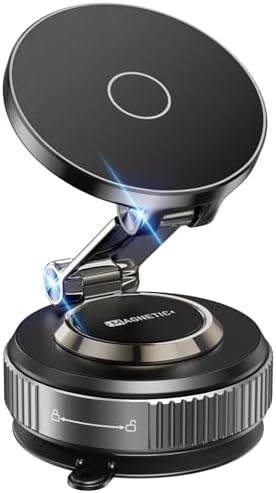 Magnetic Phone Holder for Car 2026 Heavy Duty Model 360° Adjustable Vacuum Suction Car Magsafe Phone Mount Cell Phone Holders for Your Car for iPhone 16 Pro Max 15 14 13 12 Plus (Metal Stand Rotor) by Unknown