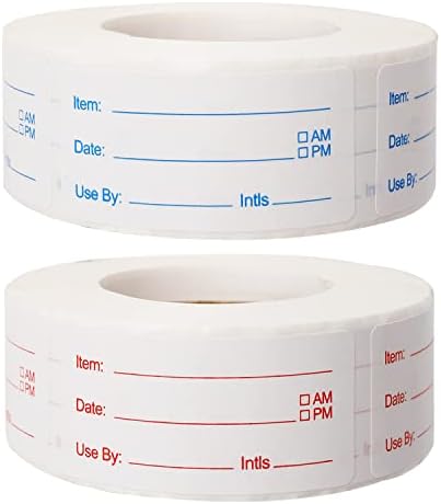 2 Rolls 1000 Pieces Removable Food Labels, 1 x 2 Inch by WSICSE