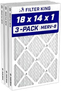 Filter King 18x14x1 Air Filter MERV 8, AC Furnace Filters (3-Pack) by FilterKing