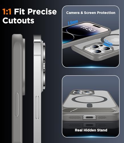 Temdan Magnetic Compatible with iPhone 14 Pro Max Case, [Built-in Invisible Kickstand][Compatible with MagSafe] [Military Grade Shockproof] Slim Translucent Matte Phone Case for iPhone 14 Pro Max 6.7" - Image 6