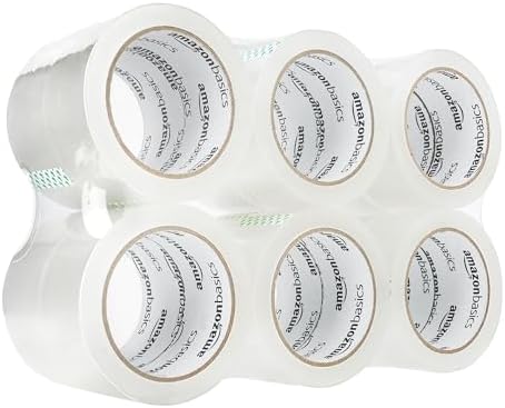 Amazon Basics Strong Plastic Adhesive Packing Tape for Shipping, Sealing Boxes, Moving and Storage, Clear, Low Odor, 1.88 in x 54.6 yds, 12-Pack - Image 3