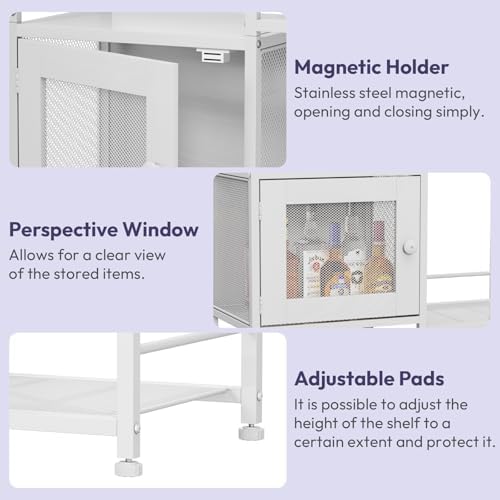 SWTYMIKI Coffee Bar Cabinet for Home - Farmhouse Coffee Stand Station Multi-Purpose Buffet Sideboard Cabinet - Kitchen Bar Table for Living Room, Corner, Small Space, White - Image 7