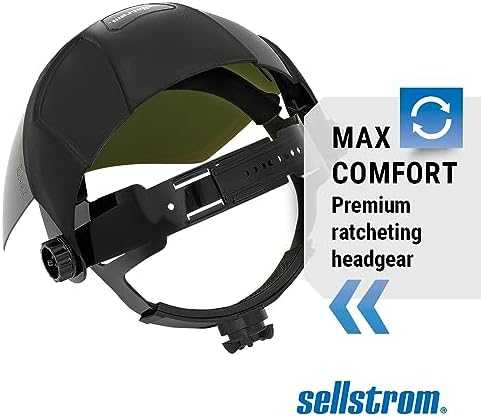Sellstrom DP4 Face Shield - Lightweight Mask with High Impact Crown & Ratchet Headgear for Work, Grinding, Cutting - ANSI Z87.1 - Anti Fog Polycarbonate Window - Image 4
