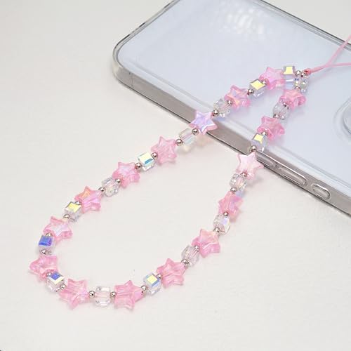 Star Phone Charm Wrist Strap, Beaded Lanyard Wristlet Chain, Anti-Theft Bracelet Strap for iPhone & More Cases - Image 2