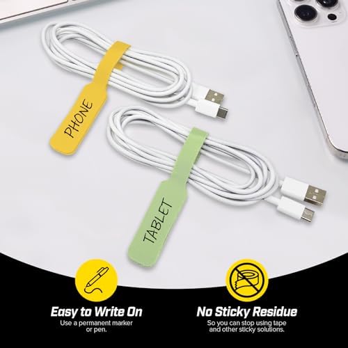 Wrap-It Storage Cable Labels - Large, Macaron (30-Pack) - Image 2