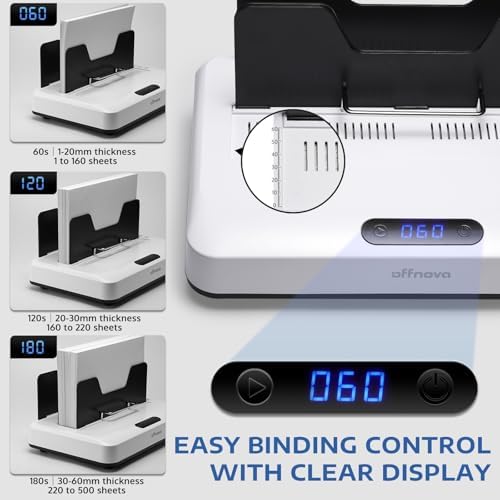 OFFNOVA Thermal Binding Machine 500 Sheets Capacity, No Preheat, Air Cooling, Book Binder Machine with 10 Binding Covers, A4/A5/Letter Size Business Documents, Office and Homeschool Projects - Image 4