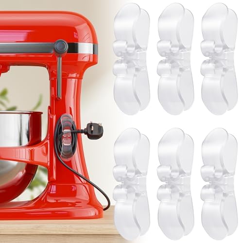6PCS Clear Cord Organizer for Appliances, Kitchen Appliance Cord Organizer Stick On, Appliance Cord Holder, Cord Wrappers, Cord Winder for Pressure Cooker, Air Fryer, Blender, Coffee Maker, Toaster by Indemo