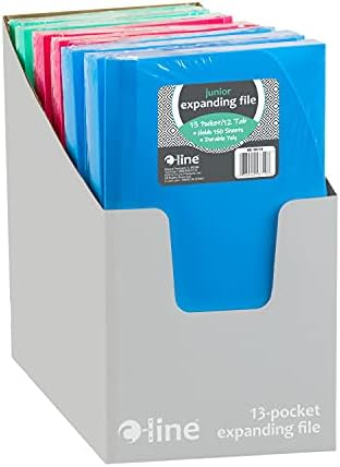C-Line 13-Pocket Poly Expanding File, 10 x 5 Inches, Junior Size for Receipts and Checks, Includes Tabs, 1 File, Color May Vary (58710) Junior Size (Pack of 12) - Image 7