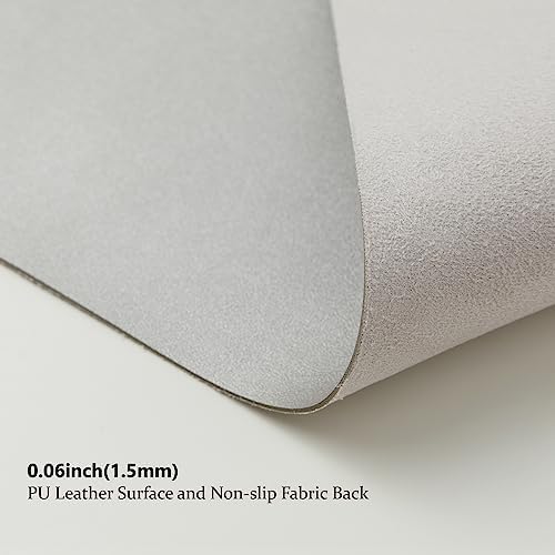 HOMIEAZICOZI Leather Desk Mat - Non-Slip PU Pad for Office and Home Organization Accessories Ideal Large Mouse Mats on Top of Desks (Silver,31.5''x 15.7'') (DPD-Sil-M) - Image 4