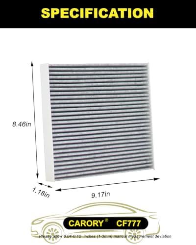 CARORY Cabin Air Filter w/Activated Carbon for Ford Ranger 2019 2020 2021 2022 2023 .KB3Z19N619A, CF12776, FP-88, CF777 - Image 2