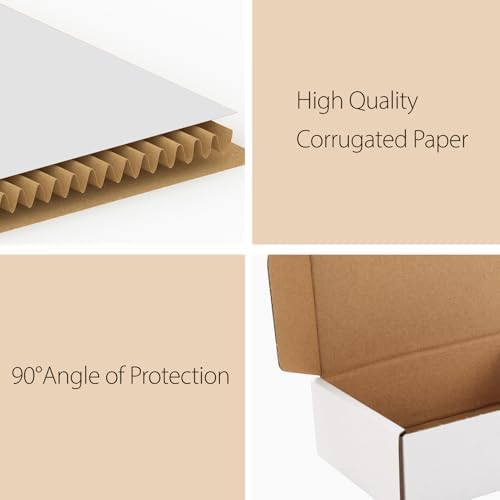 RLAVBL 30 Pack 6x4x2 Shipping Boxes, White Corrugated Cardboard Mailer Box - Image 3