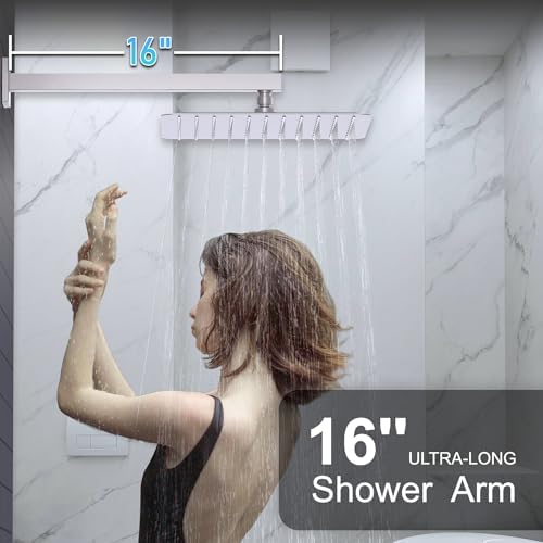 12" Brushed Nickel Rainfall Shower System with Handheld - Image 3