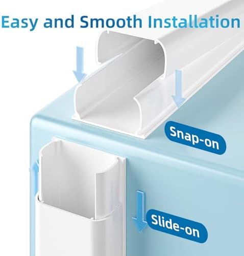 Yecaye 235in Wall Cord Hider for 2-3 Cords, W1.18in H0.63in, White - Image 5