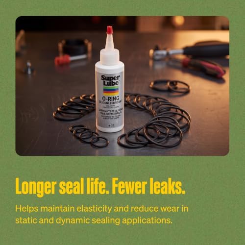 Super Lube O-Ring Silicone Lubricant - Waterproof Silicone & Rubber Seal Grease - Heat Stable Lubricant & Oxidation Protection - Food Grade H1 Grease - Clear - Bottle - 4 oz (56204) - Image 4