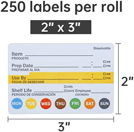 L LIKED Dissolvable Label Shelf Life for Food Rotation Use by Stickers 2 x 3 Inch Roll of 250 Labels - Image 4