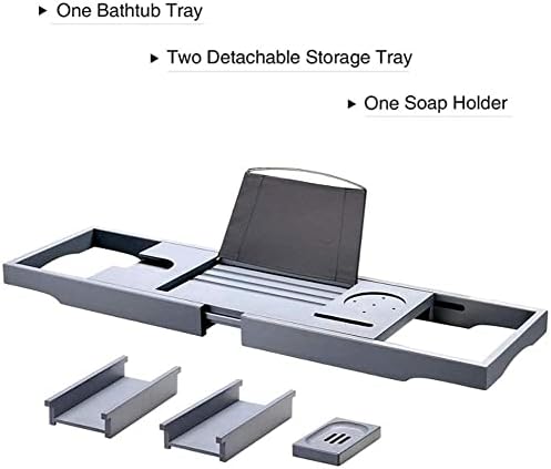 Bamboo Bathtub Caddy Tray with Glass Holder Expandable Design for Most Bathtubs Sturdy Stylish and Pink 75 110 * 23 * 5cm - Image 7