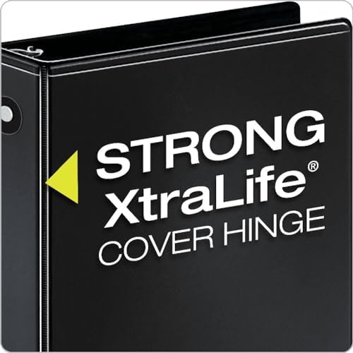 Cardinal Economy 3-Ring Binders, 3", Round Rings, Holds 625 Sheets, ClearVue Presentation View, Non-Stick, Black, Carton of 12 (90650) - Image 3