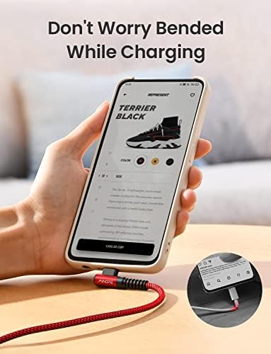 AINOPE USB C to USB Cable [3-Pack 3.3ft/6.6ft/10ft] 3.1A USB Fast Charge Right Angle, Resistant Nylon Braided USB C Charging Cable Compatible with Galaxy S21 S20 Plus, Note 20 10 9, Moto - Image 2