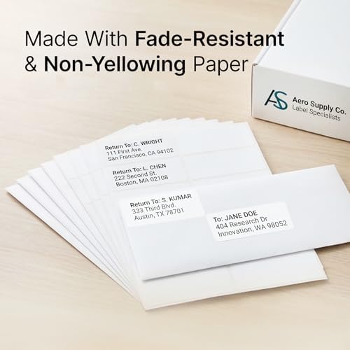 4" X 1.33" Matte White Printable Address Labels (100 Sheets, 1400 Stickers) Mailing Labels for Envelopes, File Folder Stickers for Laser & Inkjet Printers - Spartan Industrial Template R018 - Image 6