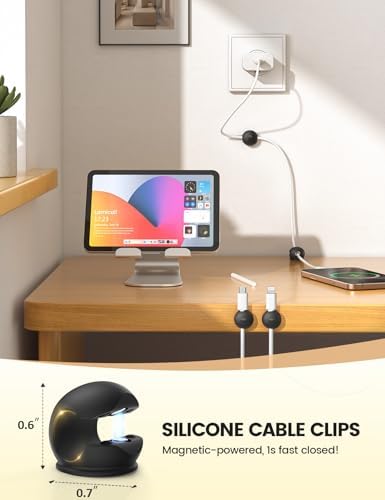 Lamicall 8 Pack Magnetic Cord Organizer, Mini-Soft Silicone Clips - Image 2