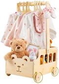 Small Wooden Baby Shower Crate Closet with Wheels and Handle by Esmorah