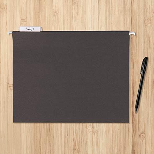 Amazon Basics Hanging File Folders with Adjustable Tabs for Document Organization, Letter Size, 8.5x11 inches, Black, 25-Pack - Image 5