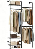 L2 Wall Mounted Corner Industrial Pipe Clothing Rack,400LBS Load by Unknown