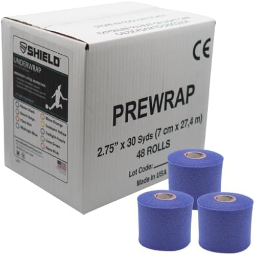 Shield Athletic Underwrap | Bulk Case of 48 Rolls of PreWrap, 2.75" X 30 SYards (Blue) by SHIELD