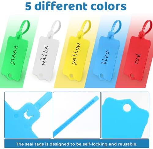 LeonBach 100 Pcs 1.46“ x 2.48” Plastic Shipping Tags, Multicolored - Image 3