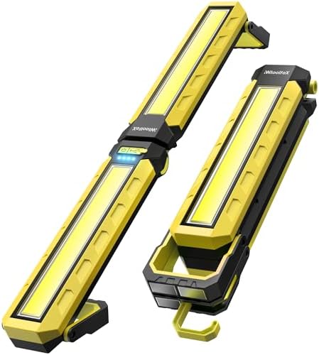 Mechanics Work Light, Under Hood Working Light Bar with Magnetic, 5600AH 3600LM Portable Cordless Work Light for Mechanic, Job Site Lighting for Underhood/Mechanic/Car Repairing/Garage -Yellow by Wtoolfex