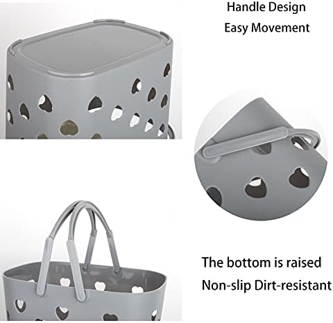 Portable Shower Caddy with Handle Plastic Shower Basket, 2 Pack, Grey - Image 5