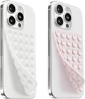 (2 Pack) Suction Cup Phone Case Mount Double Sided, Clear & Light Pink by Mnyatr