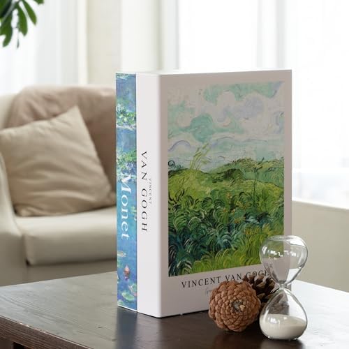 Book Shape Decorative Cable Management Box - Expandable Cable Organizer Box with Magnetic Closure for Home & Office (Gogh Monet, Large) by TastePick