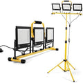 30000 Lumen Work Lights with Stand, 3 Adjustable Head LED Work Light, with Adjustable and Foldable Tripod Stand, Waterproof Lamp with 6500 Kelvin Color Temperature by Aiptertet