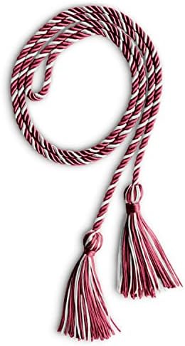 Endea Graduation Single Honor Cord Two-Color (Maroon/White) - Image 5