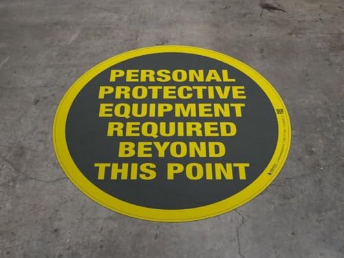 Personal Protective Equipment Required Beyond This Point - Floor Sign (12" x 12") Self-Adhesive, Industrial Grade Vinyl - Image 2