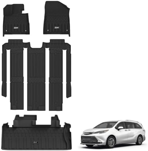 3W Floor Mats & Cargo Liner Fit 2021-2026 Toyota Sienna 7-Seat XLE/XSE by 3W