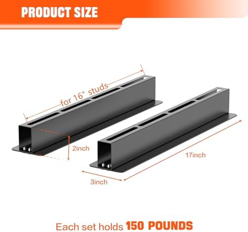 TORACK Garage 16" Studs Ceiling Bin Storage Rack, Overhead Tote Storage Rails Heavy Duty Adjustable Tote Slide Rails for 5 Bins(Bins are not included) - Image 5