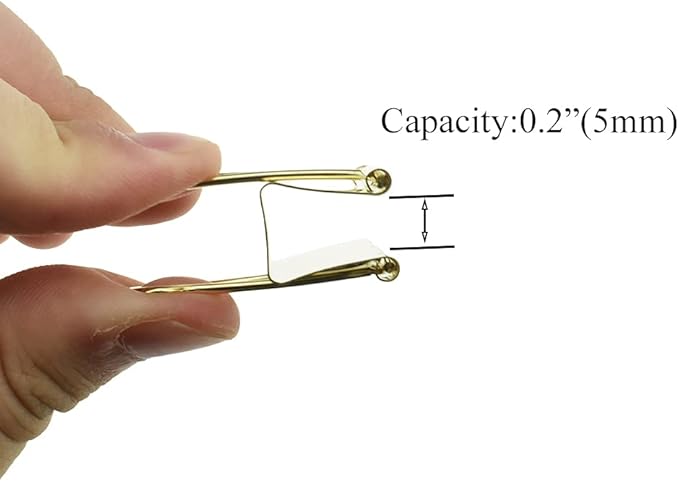 HAHIYO Binder Clips Paper Clamps Spring Steel Sturdy Small 0.75 inches Width - Image 2