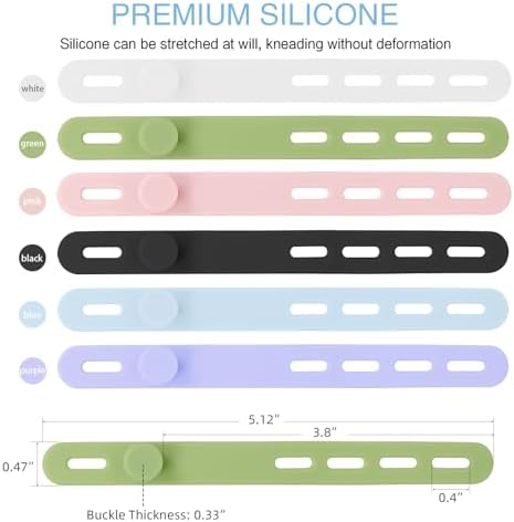 Donruby 30Pcs Silicone Cable Ties, Reusable Cord Organizer Straps, 6 Colors - Image 2