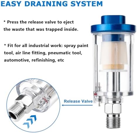 Air Dryer & Water Oil Separator for Compressor, 1/4'' NPT Inline Moisture Filter for Spray Paint Guns, Pneumatic Tools & Air Line (2 Pack) - Image 3