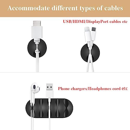 Shintop 16pcs Cord Organizer for Nightstand Phone Charger Cables (Black) - Image 5