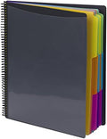 Smead 24 Pocket Poly Project Organizer, 1/3-Cut Tab, Letter Size, Gray with Bright Colors (89206), (Pack of 10) by SMEAD