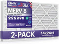 BNX TruFilter 14x24x1 Air Filter MERV 8 (2-Pack) - MADE IN USA – Dust & Pet Defense Air Conditioner HVAC AC Furnace Filters for Dust, Pet, Mold, Pollen MPR 600 – 700 & FPR 5 by BNX