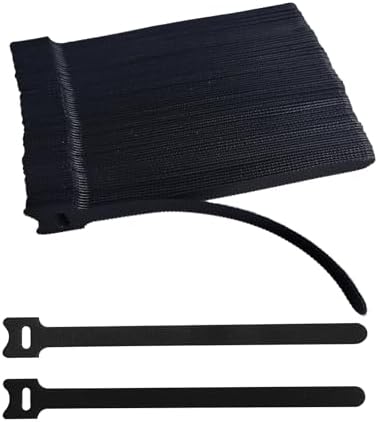 8 Inches 100PCS Black Reusable Cable Ties,Multi-purpose Adjustable Cord Straps,Cable Organizer,Cord Wrap and Hook Loop Cords Management,Adjustable Cord Ties by Unknown