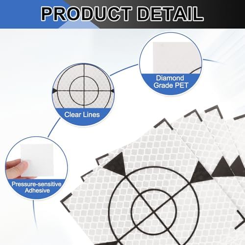 PATIKIL Survey Reflector Target Self-Adhesive Reflective Sheet Surveying Target Mark Tape, Suit for Ship Inspection - Image 3
